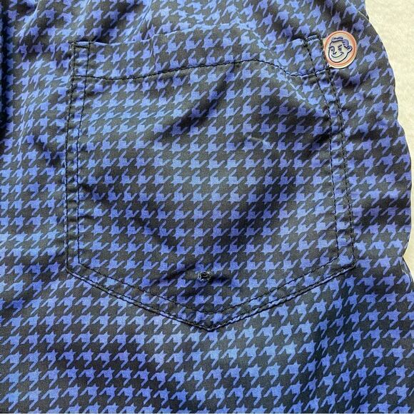 Mr Swim Black And Blue Houndstooth Design Swim Trunks Size Medium - Picture 7 of 11